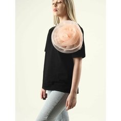 Футболка, размер ONE SIZE, бежевый, черный, розовый Chik&Miral