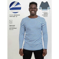 Лонгслив Чебоксарский Трикотаж, размер 4XL, рост 170-176, , синий, белый