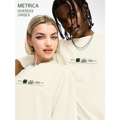 Футболка METRICA LOGO, 1 шт., размер 52-54, бежевый