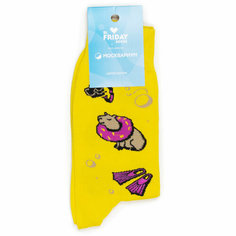 Носки St. Friday - Капибара с ластами, размер 34-37, бежевый, желтый, красный