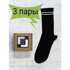 Носки SNUGSOCKS, комплект, 3 пары, размер 36-41, черный