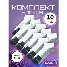 Носки RoeRue, комплект, 10 пар, размер 41-47, белый