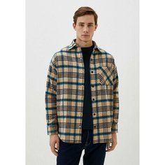 Рубашка BAWER, размер XXL, синий, бежевый, черный