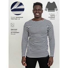 Лонгслив Чебоксарский Трикотаж, размер 4XL, рост 170-176, , синий, белый