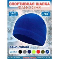 Шапка Осень-зима, размер 54-59, ярко-синий Enduro Store