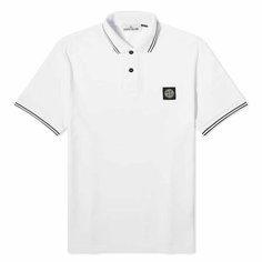 Поло Stone Island, размер XXL, белый