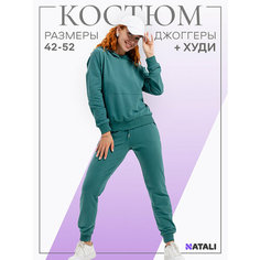 Костюм спортивный Натали Суслова, размер 48, изумруд