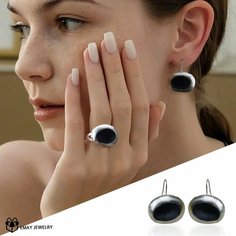 Серьги Emay, эмаль, серебряный