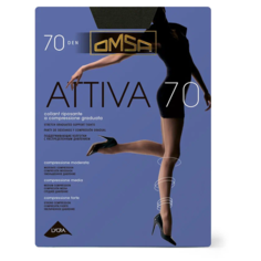 Колготки Omsa Attiva, 70 den, профилактический класс компресии, размер 3, fumo