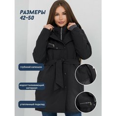 Парка , размер 44, чёрный Нет бренда