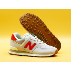 Кроссовки New Balance 574, полнота D, размер 9,5 US, коричневый, серый, красный