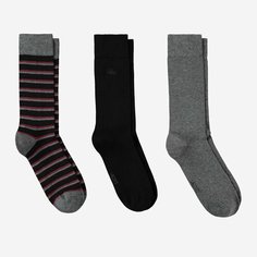 Носки LACOSTE, комплект, 3 пары, размер T6, черный