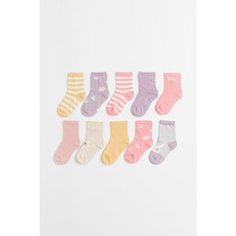 Носки H&M 10 пар, размер 13/15, , light purple/flowers