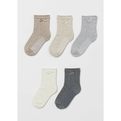 Носки H&M 5 пар, размер 13/15, , Gray melange/bow