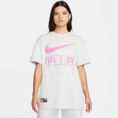 Футболка спортивная NIKE, размер M, розовый, серый