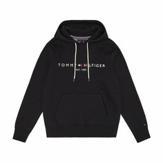 Худи TOMMY HILFIGER CORE TOMMY LOGO HOOD, размер TS, , чёрный