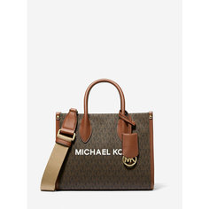 Сумка кросс-боди MICHAEL KORS, фактура гладкая, перфорированная, рельефная, тиснение, матовая, коричневый