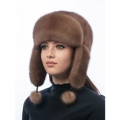 Шапка ушанка SeMi fur, размер 57-58, пастель