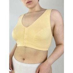 Топ H&C Underwear Женский топ базовый с кнопки спереди, размер 7XL, шампань