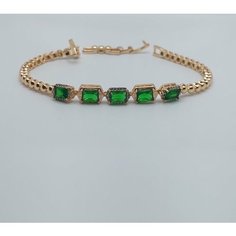 Браслет-цепочка XUPING JEWELRY, циркон, 1 шт., размер 17 см, золотистый