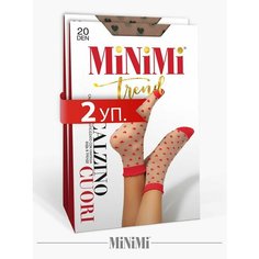 Носки MiNiMi, комплект, 20 den, 2 пары, размер 0 (UNI), бежевый, черный