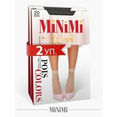 Носки MiNiMi, комплект, 20 den, 2 пары, размер 0 (UNI), серый, белый, черный
