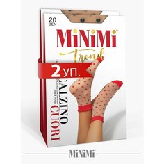 Носки MiNiMi, комплект, 20 den, 2 пары, размер 0 (UNI), синий, бежевый