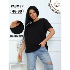 Футболка, размер 50, черный, Черный Нет бренда