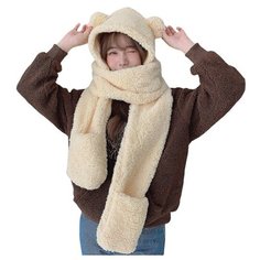 Шапка , размер ONE SIZE, бежевый Китай
