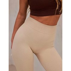 Брюки ESS леггинсы в рубчик, размер L/XL (46-50), бежевый
