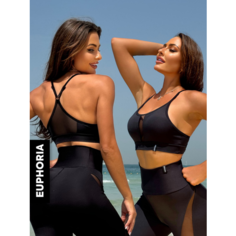 Топ спортивный Euphoria Energy High Support Black, 1 шт., размер S, черный