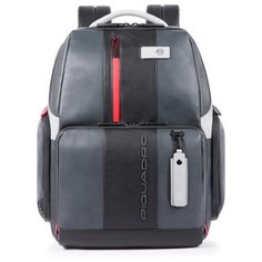 Рюкзак планшет PIQUADRO Urban, фактура гладкая, матовая, серый/черный