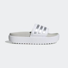 Шлепанцы adidas Adilette Platform, размер 4 UK, Cloud White / Zero Metalic / Grey One