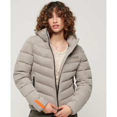 Куртка Superdry HOODED MICROFIBRE PADDED JKT, размер 10, серый