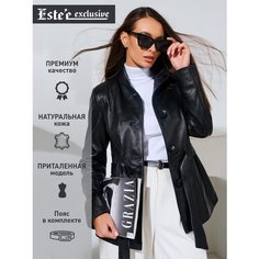 Кожаная куртка Estee exclusive Fur&Leather, размер S, черный