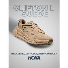 Кроссовки HOKA Clifton L Suede, полнота D, размер US6.5D/UK6/EU39 1/3/JPN24.5, экрю