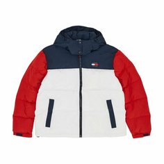 Куртка Tommy Jeans, размер M, белый/синий/красный