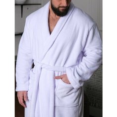 Халат LUXS LIFE, размер 58-60, голубой, бежевый, белый