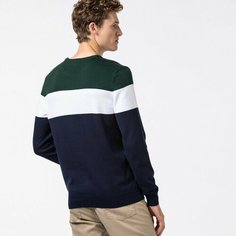 Джемпер LACOSTE, размер T7, , синий/зеленый/белый