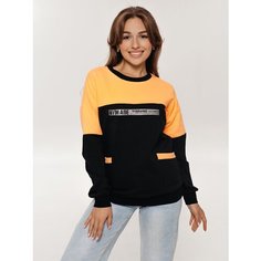 Свитшот LOVETEX.STORE, размер 48, , черный/оранжевый