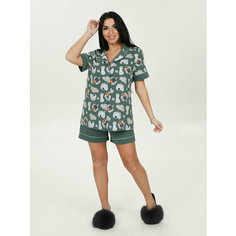 Пижама для кормящих мам LOVETEX.STORE, размер 46-48, зеленый