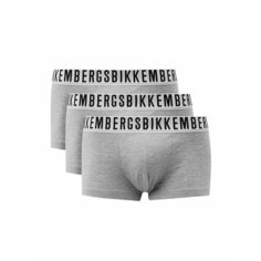 Трусы BIKKEMBERGS Essential, комплект из 3 шт., размер 2XL, серый..