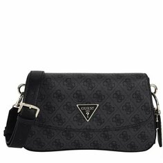 Сумка GUESS, фактура гладкая, серая