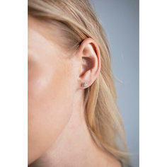 Серьги пусеты LU Jewel, желтое золото, 585 проба, бриллиант, размер 6 мм, длина 0.6 см, , желтый