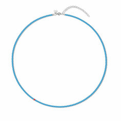 Колье LU Jewel, говлит, коралл, длина 37 см, синий/голубой