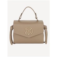 Сумка сэтчел Marina Volpe, фактура зернистая, бежевый