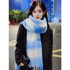 Шарф Cashmere,255х38 см, one size, синий