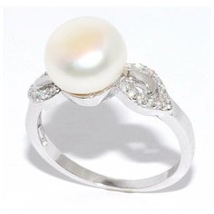 Кольцо Silver WINGS, серебро, 925 проба, жемчуг культивированный, фианит, размер 18