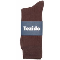 Носки Tezido Стильные мужские носки Tezido в рубчик, размер 41-46, коричневый