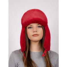Шапка ушанка , размер 55-56-57, красный/краплак Нет бренда